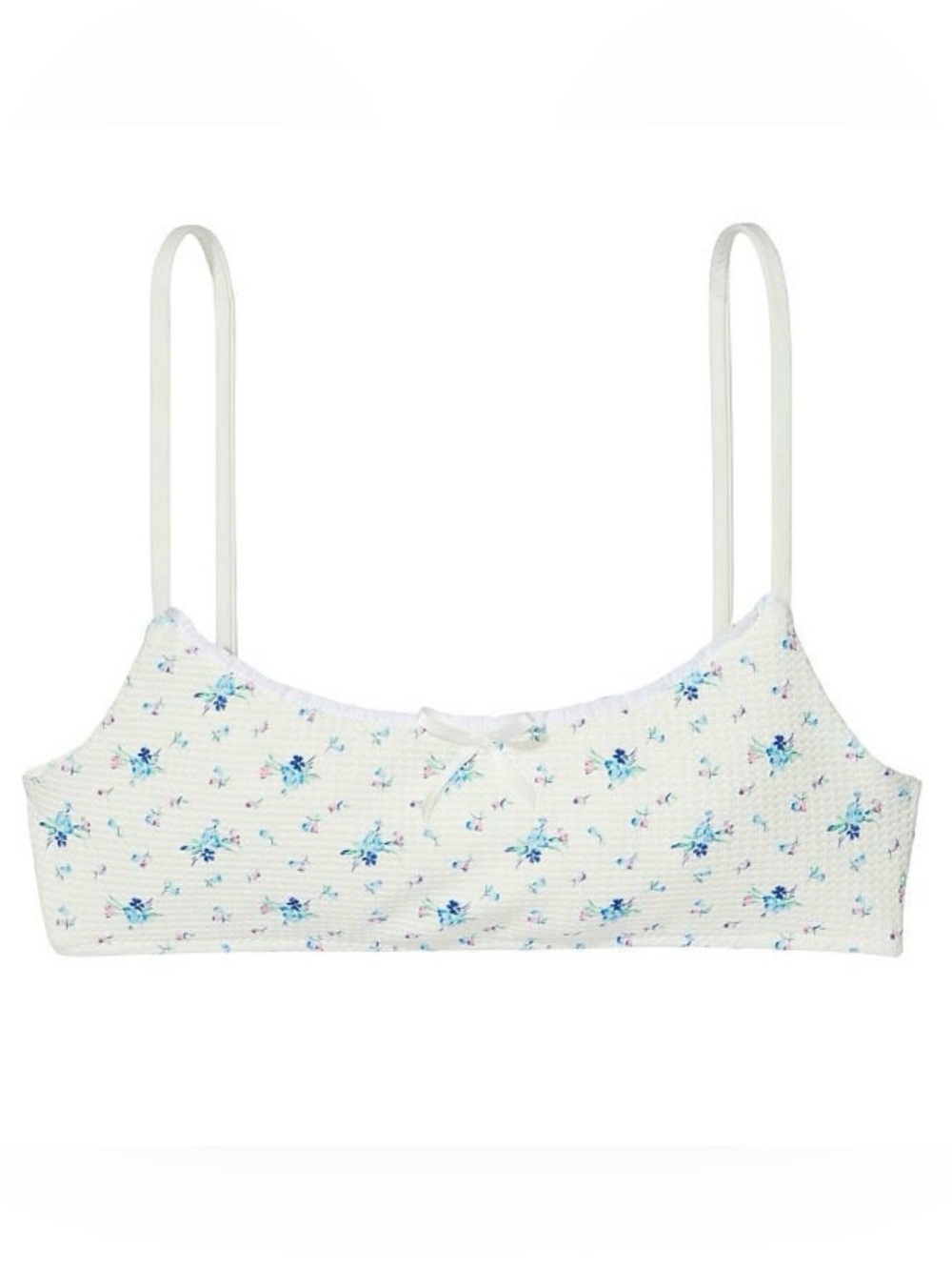 Frankies Bikinis Dallas Waffle Bikini Top in Night Lily Large